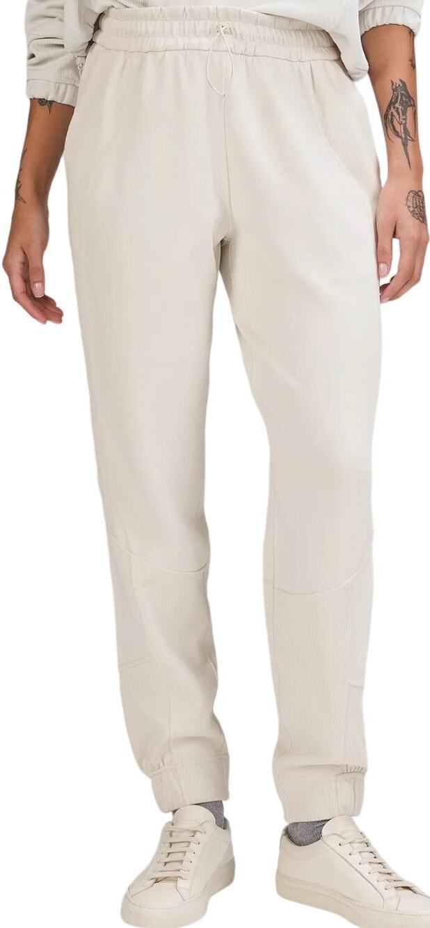 Lululemon Brushed Softstreme Ribbed High-Rise Jogger Pants Stretch White Opal 12